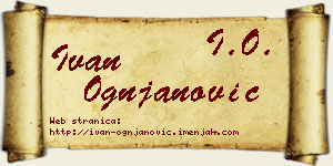 Ivan Ognjanović vizit kartica